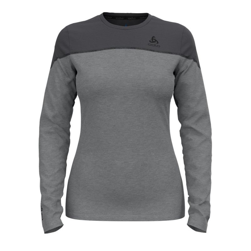 Top tecnico Odlo BL TOP girocollo l/s REVELSTOKE PW 150 (grigio scuro melange) Donna