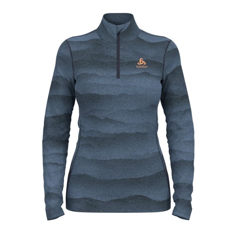 Technical top Odlo BL TOP turtle neck l/s half zip WHISTLER (folkstone gray - india ink) Woman