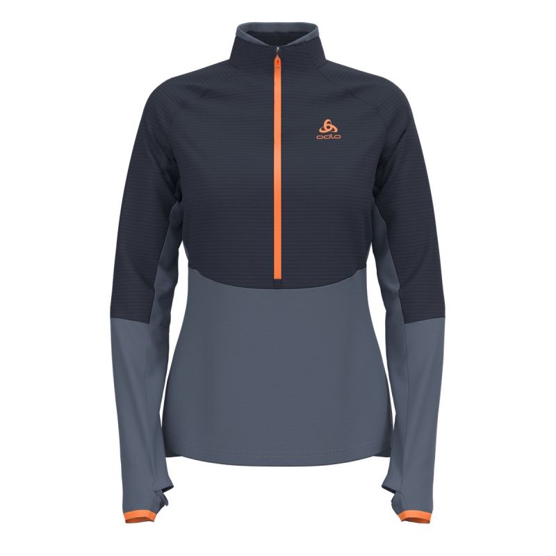 Odlo Mellemlag 1/2 zip DESCENT CW 200 SL (india ink - live wire) Kvinde