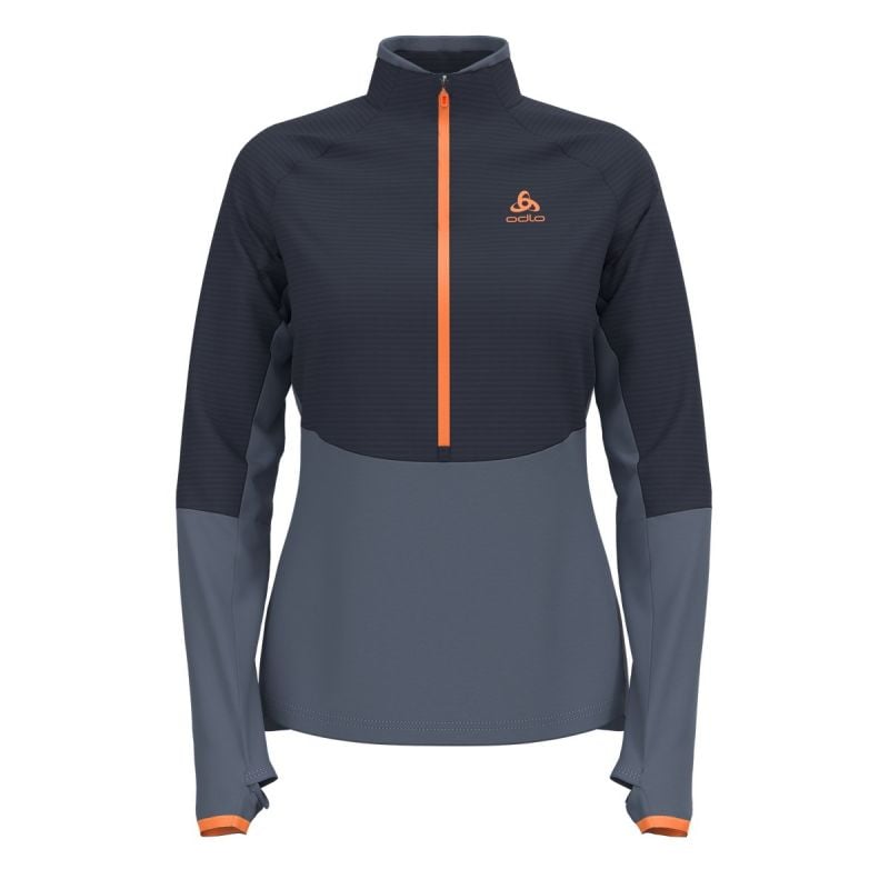 ODLO Mid layer 1/2 zip DESCENT CW 200 SL (india ink - live wire) Femme