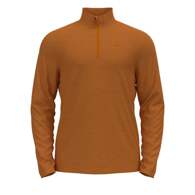 Polaire ODLO Mid layer 1/2 zip ROY (honey ginger - monk's robe) Homme