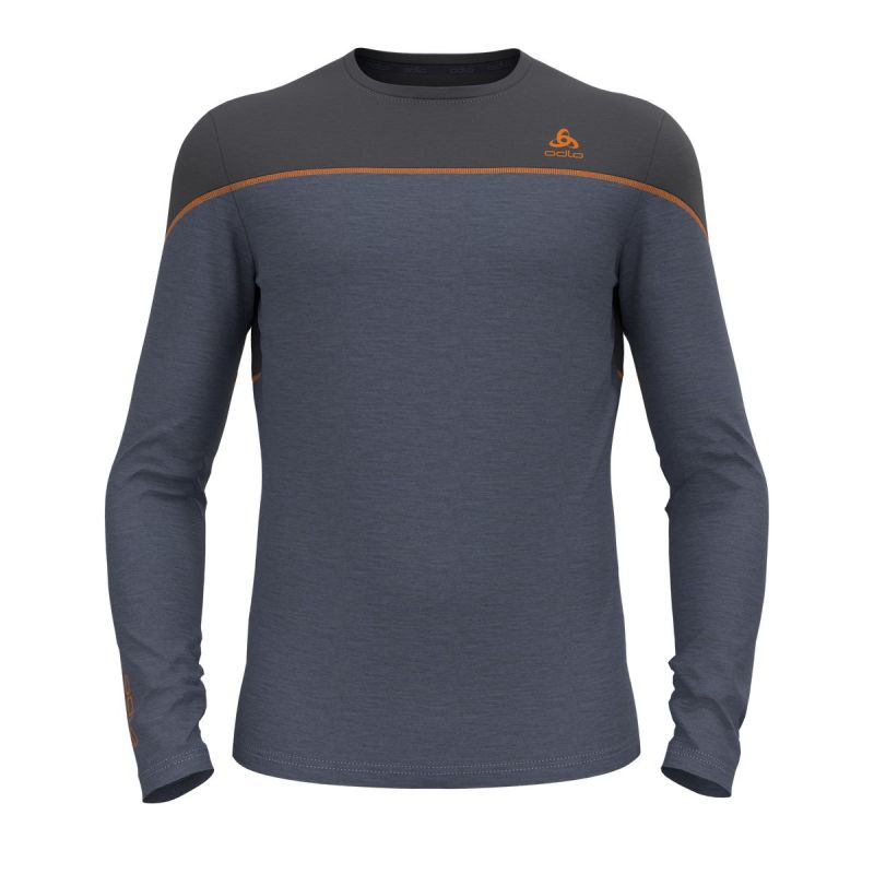 Tekninen toppi Odlo BL TOP crew neck l/s REVELSTOKE PW 150 (folkstone gray - india ink melange) Miehet