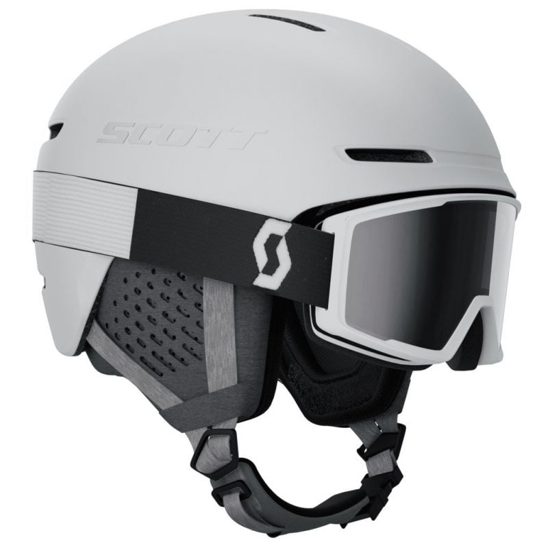 Hiihtokypärä ja suojalasipakkaus Scott Combo Helmet Track + Goggle Factor Pro (valkoinen)