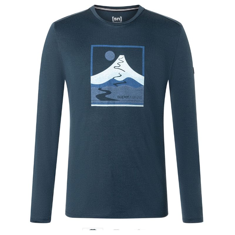 T-shirt met lange mouwen SUPER.NATURAL M TRACE HILL (Blueberry/Various)