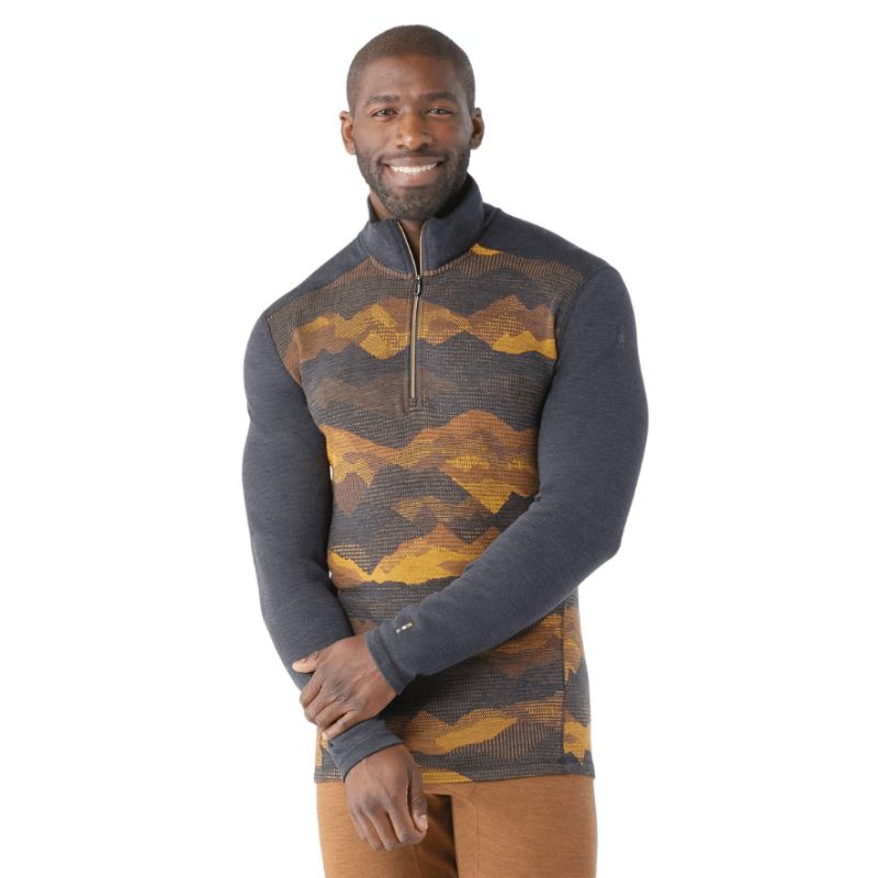 Men's basic top Smartwool Classic Thermal Merino (Charcoal/Mountain scape)