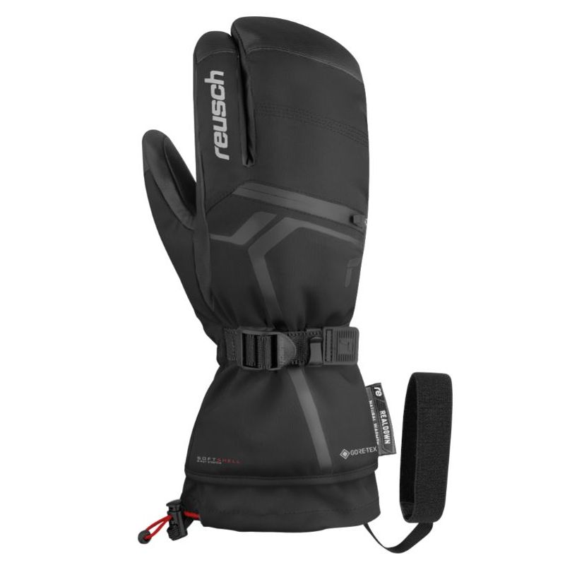 Guantes de 3 dedos REUSCH Down Spirit GTX Lobster (negro/plata) Unisex