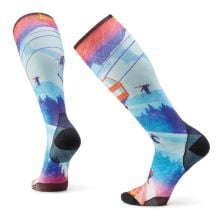 Suksisukat Smartwool Zero Cushion OTC Ski Day Print (Laguna Blue)