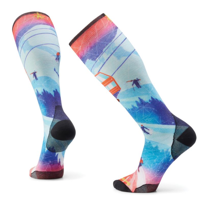 Skisocken Smartwool Zero Cushion OTC Ski Day Print (Laguna Blue)