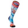Skistrømper Smartwool Ski Zero Cushion Ski Day Print OTC-strømper (Laguna Blue)