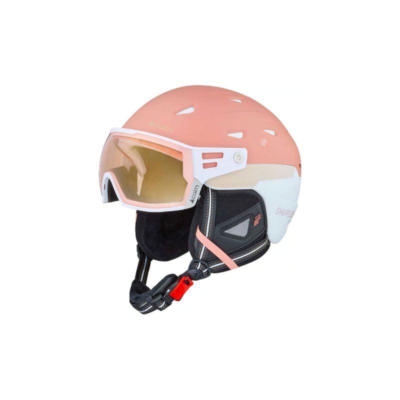 Casco de esquí con visera Cairn SHUFFLE S-VISOR Evolight NXT (MAT PEACH CHAMPAGNE) Cat. 1/3