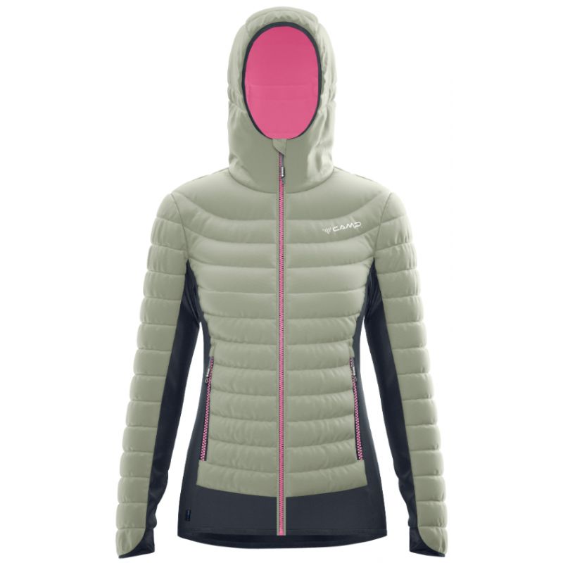 Damesjack Camp HYBRID JACKET (Steengrijs / Zwart / Magenta)