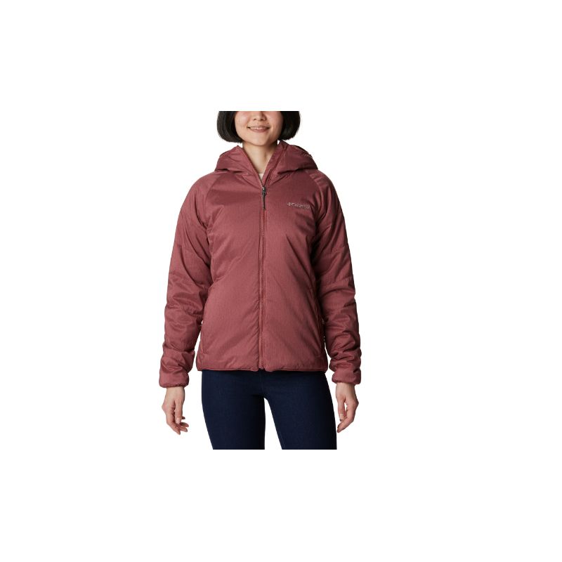 Vindjakkejakke med hette Columbia Kruser Ridge II Plush Softshell (rødbetelyng) Dame