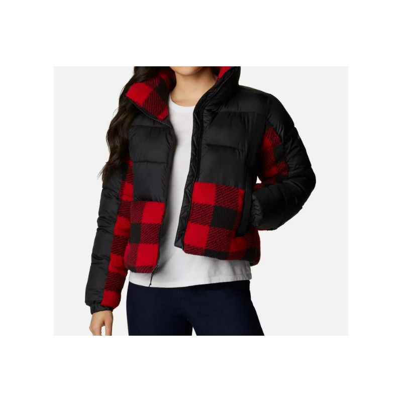 Doudoune hybride COLUMBIA Leadbetter Point Sherpa (Black / Red buffalo Plaid Print) Femme