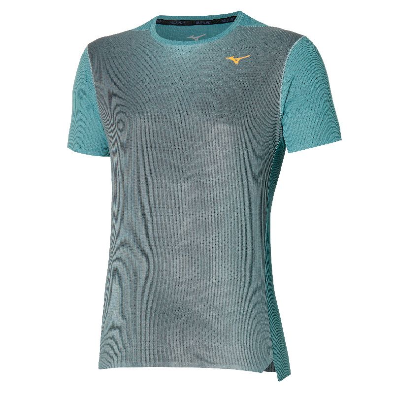 Trailrunning- och löpar-T-shirt för herrar Mizuno Premium Aero Tee (Lead)