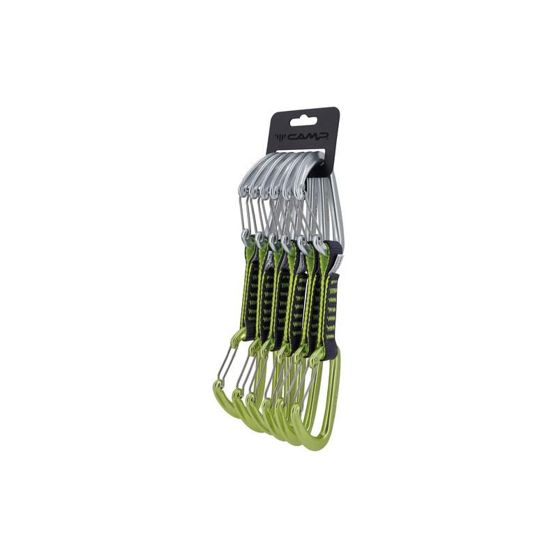 Confezione da 6 tiranti rapidi Camp Orbit Wire Express 11cm (verde/nero)
