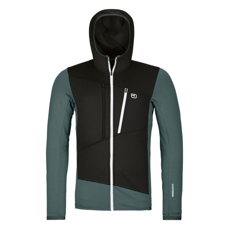 Fleece Ortovox FLEECE GRID HOODY M (mountain blue) Mann