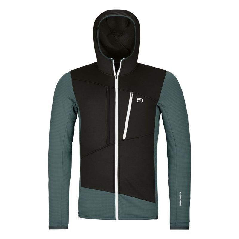Fleece til mænd Ortovox FLEECE GRID HOODY M (mountain blue)