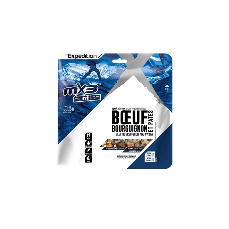 Diepvriesgerechten MX3 Nutrition Rundvlees Bourguignon en Pasta