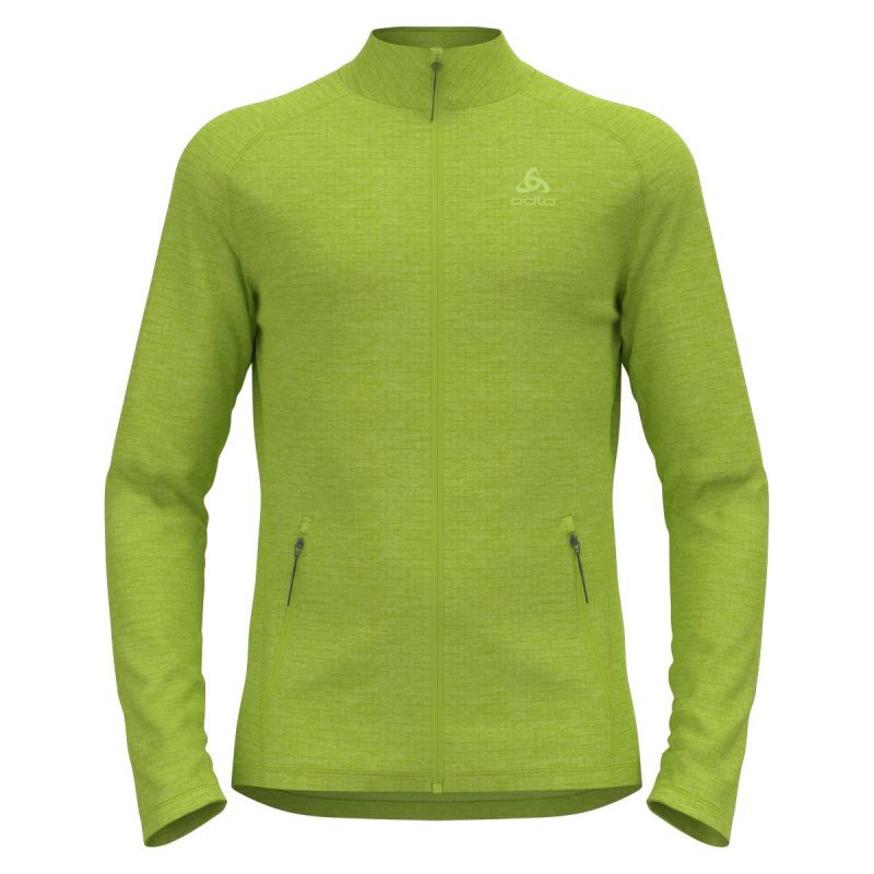 Fleece med lynlås til mænd Odlo Tencia (skarp grøn melange)