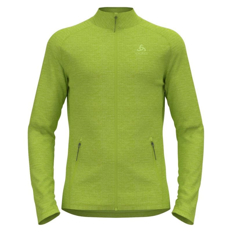 Odlo TENCIA A MEDIO STRATO CON ZIP COMPLETA (verde melange brillante)