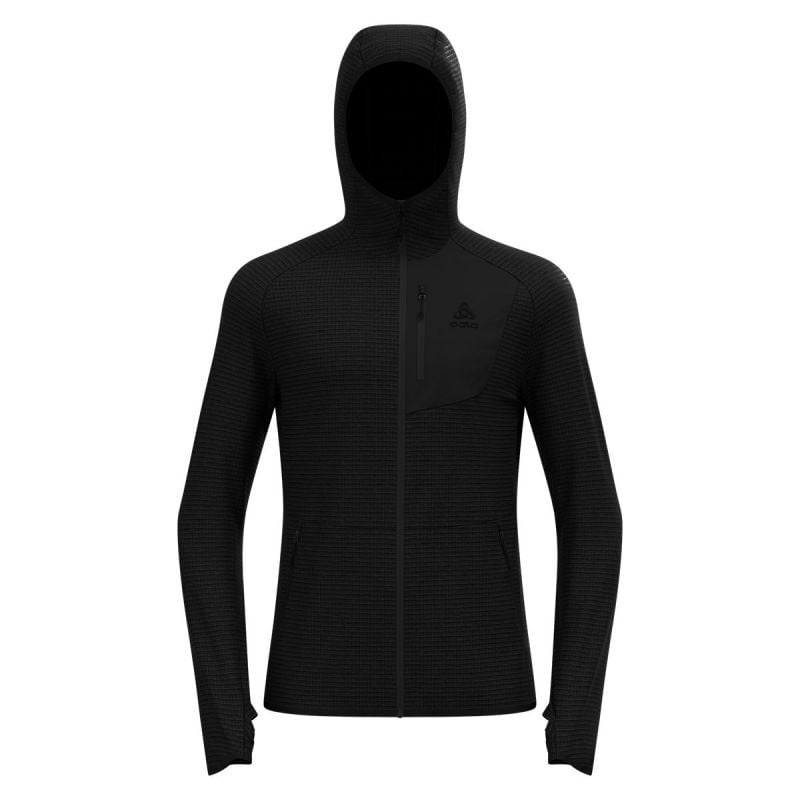 Forro polar Odlo MID LAYER HOODY FULL ZIP ASCENT (negro) hombre