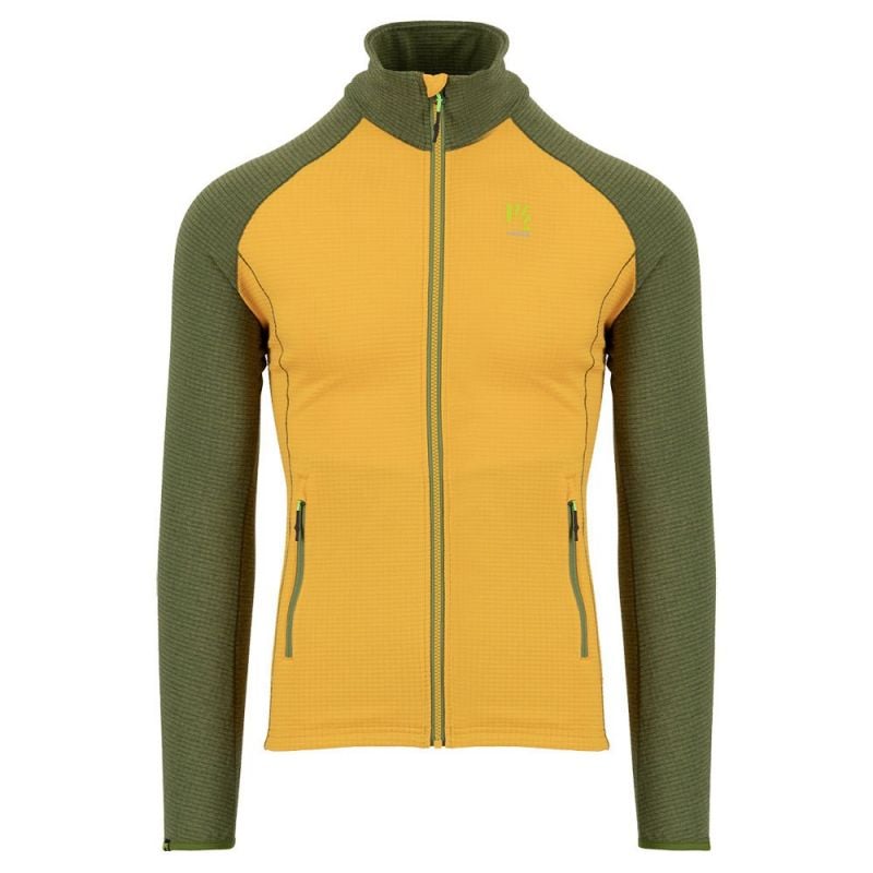 Polar fleece Karpos AMBRIZ. F-Z HOODIE (CEDAR GREEN/RADIANT) for men