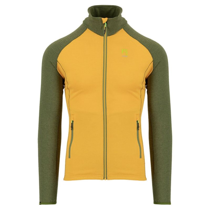 Polar fleece Karpos AMBRIZ. F-Z HOODIE (CEDAR GREEN/RADIANT) til mænd