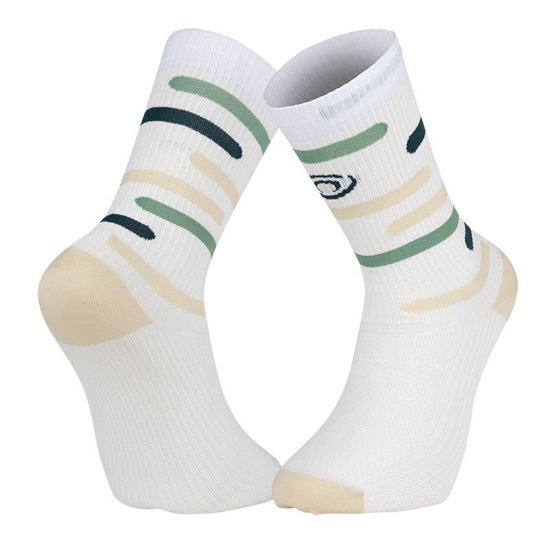 Socken BV sport SOCQUETTE LIGHT RUN "HAUTE" (RIO-BEIGE/VERT)