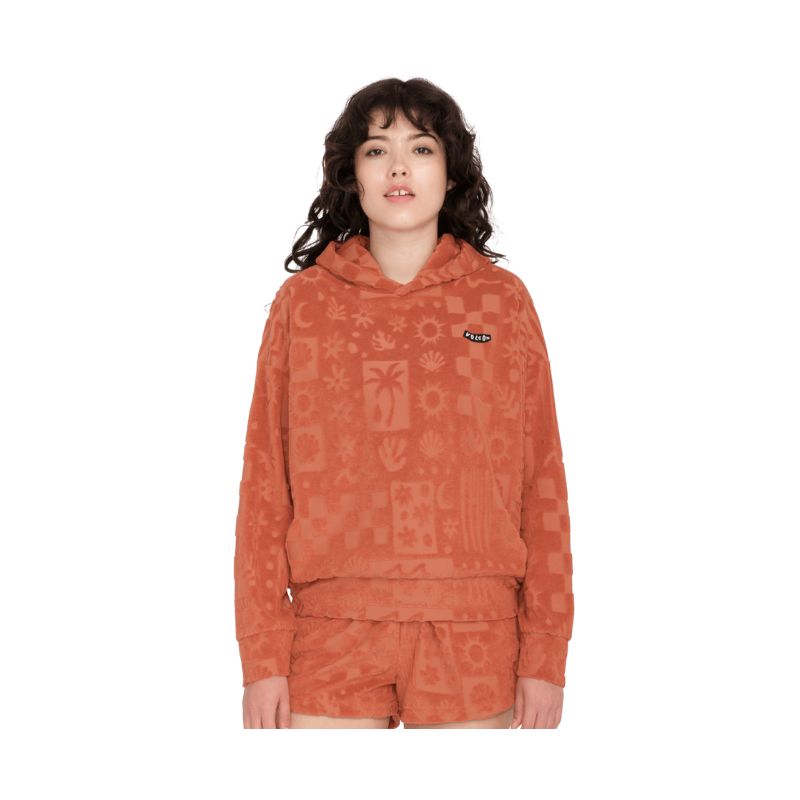 Felpa Volcom Donna SUNNY WILD TERRY CLOTH PO (ROSEWOOD)