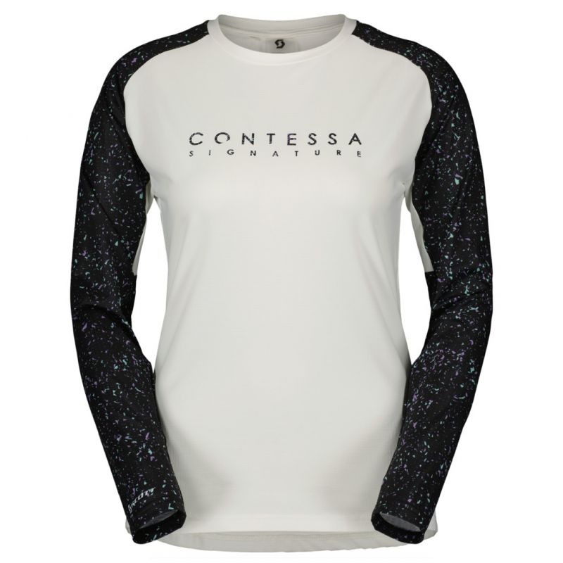 Maglia da ciclismo a maniche lunghe da donna Scott Trail Contessa Sign. LS (bianco)