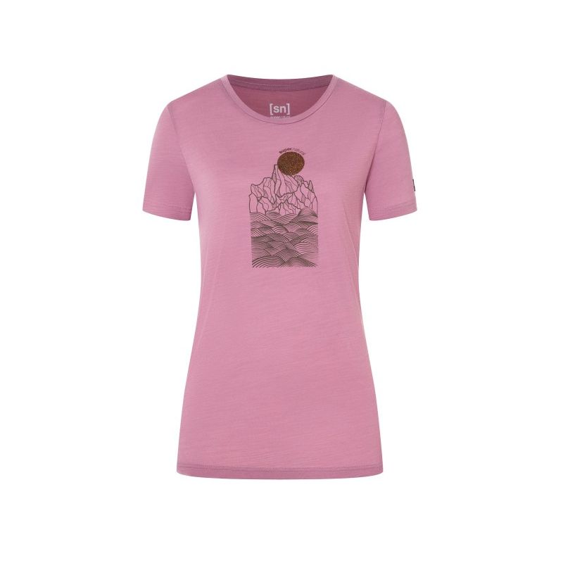 SUPER.NATURAL W PREIKESTOLEN CLIFFS TEE Orchidea/Canapa/Rame