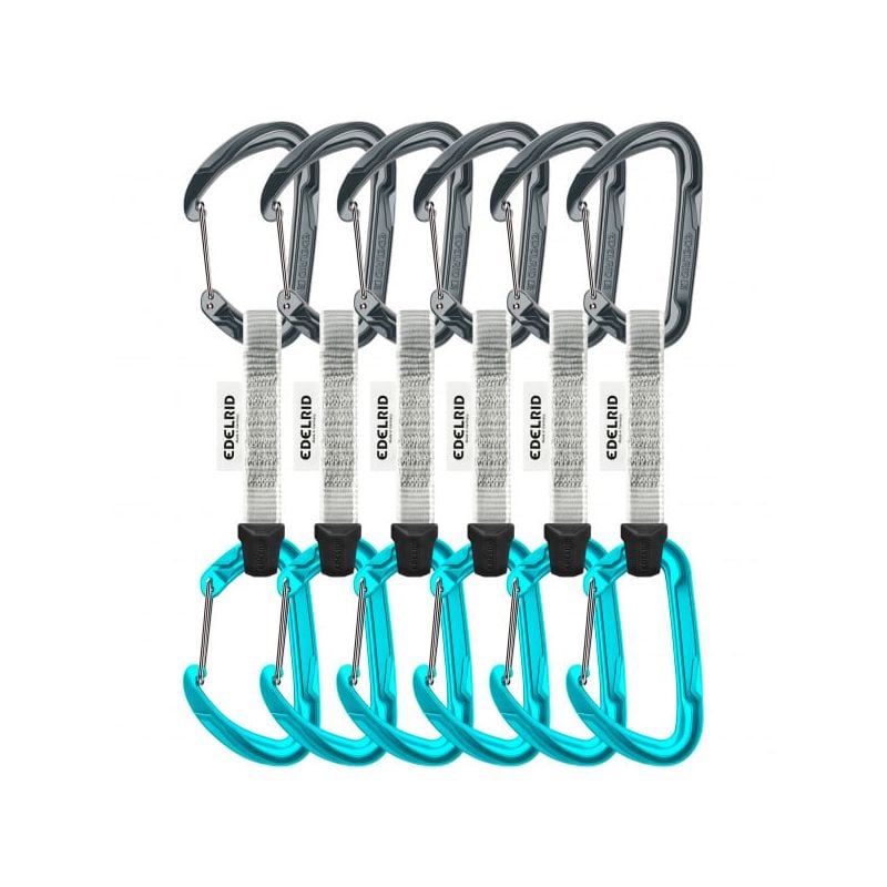 Pack x6 dégaines EDELRID Pure Wire Set Sixpack (slate-icemint)