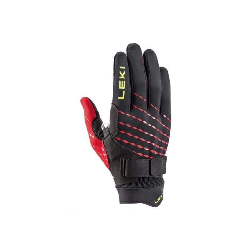 Trail gloves Leki Ultra Trail Breeze Shark (black-red-neonyellow)
