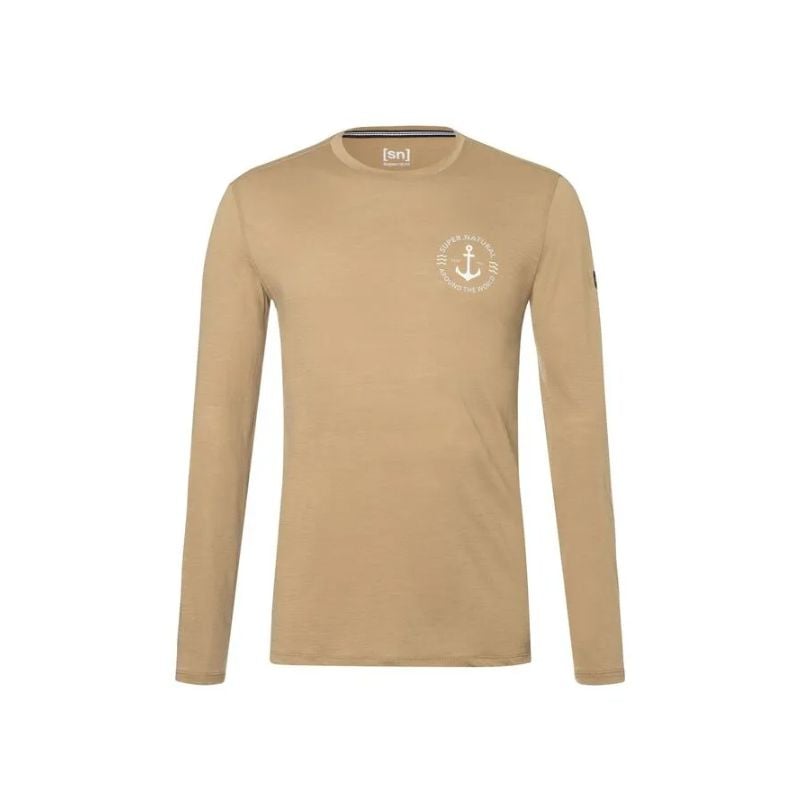 T-shirt SUPER.NATURAL M Sn Pier LS (Oak/Feather Grey/Fresh White) herr
