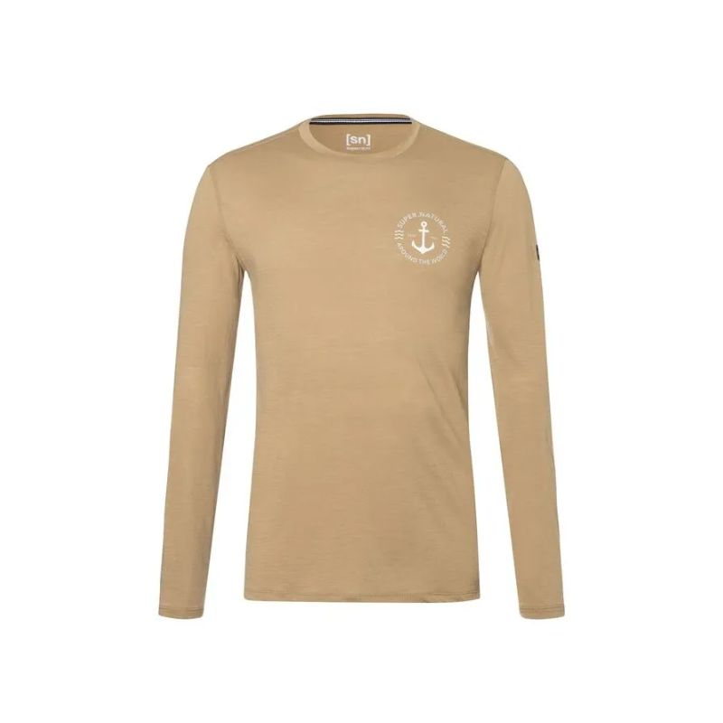 T-shirt SUPER.NATURAL M Sn Pier LS (Oak/Feather Grey/Fresh White) uomo