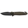 TB Outdoor CAC Glatt - 4 Funktionen - Khaki - Klinge 85mm - Griff PA6 - Umkehrbarer Clip ()
