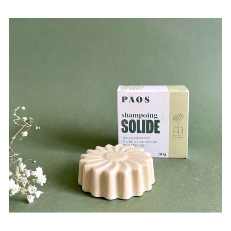 Shampoo PAOS Solid shampoo - with ORGANIC grape seed oil - carton 80g