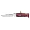 Opinel N°08 VRI Baroudeur Grenat - Klinge 85mm - Griff Buche - Lederriemen ()