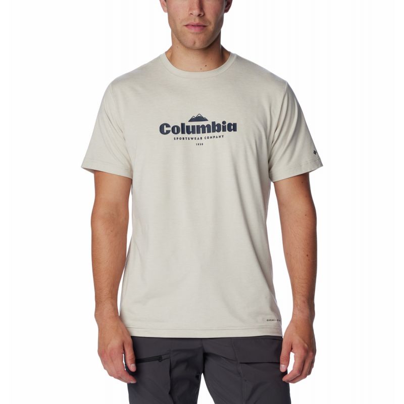 T-shirt Columbia Kwick Hike Graphic SS (Dark Stone Heather, Elevated High) til mænd