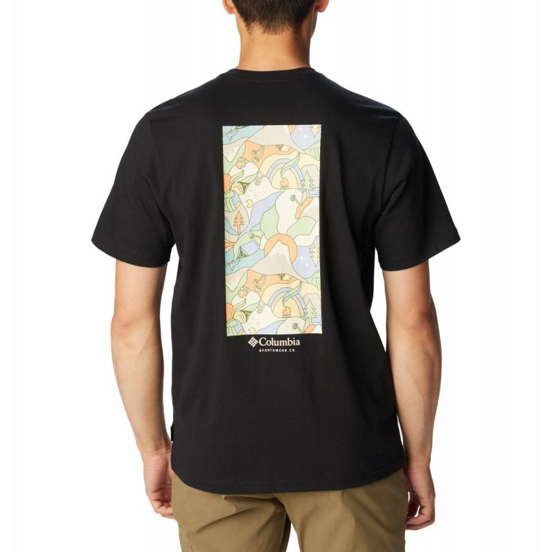 T-paita Columbia Explorers Canyon Back SS (Musta, Epicamp Graphic)