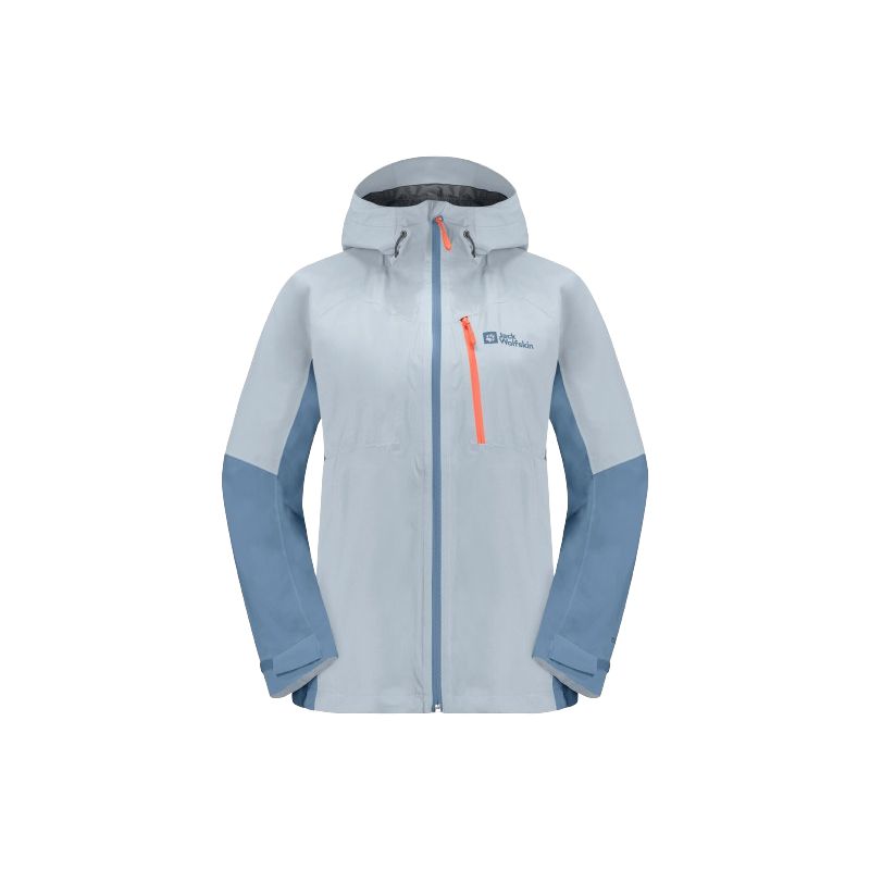 JACK WOLSKINS Eagle peak 2L jkt regnjakke til kvinder (Soft Blue)