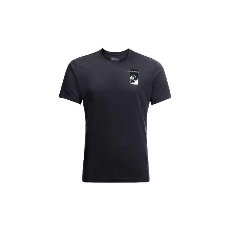 Miesten JACK WOLSKINS Vonnan s/s graafinen (Phantom) T-paita (Phantom) T-paita