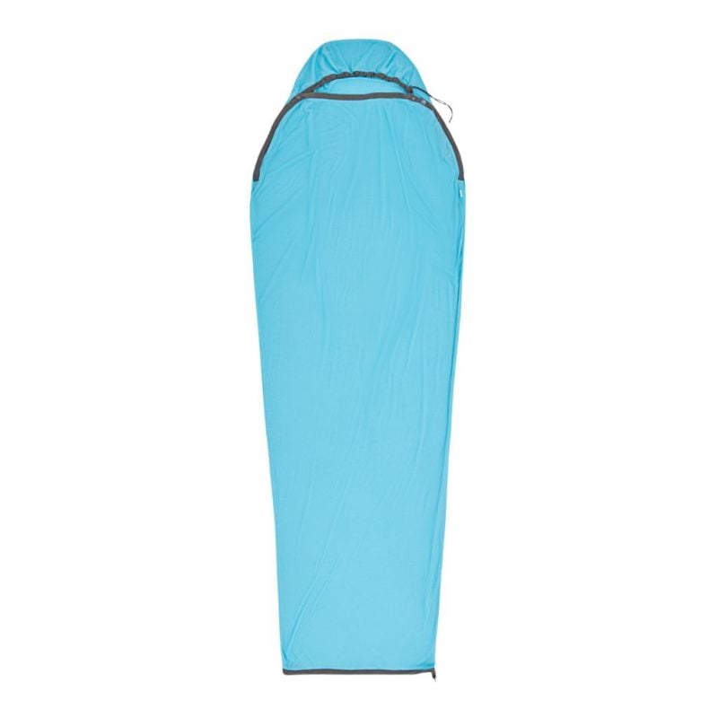 Drap de sac Sea to summit Breeze Sleeping Bag Liner - Mummy w/ Drawcord - Compact (Bleu)