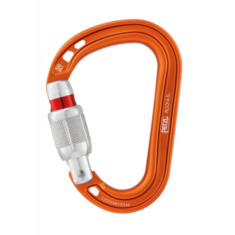 Karabijnhaak PETZL Rocha Schroefslot (ORANJE)