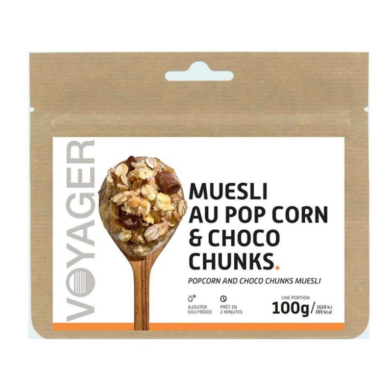 Gevriesdroogde maaltijd Voyager Muesli met popcorn en chocobrokjes