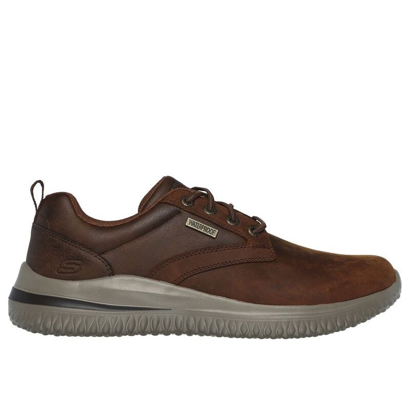Skechers Delson 3.0 - Glavine (Tummanruskea Nahka) Miesten kengät