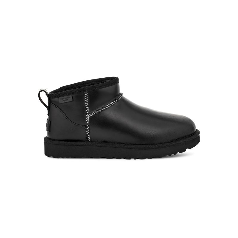 Mini saappaat UGG CLASSIC ULTRA MINI LTHR REGEN (BLACK) Naisille