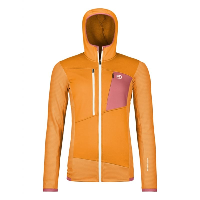 Polar fleece Ortovox FLEECE GRID HOODY W (autumn leaves) Women's