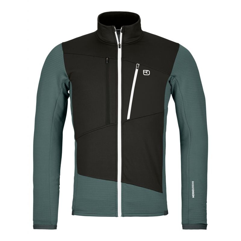 Pile uomo Ortovox FLEECE GRID JACKET M (grigio artico scuro)