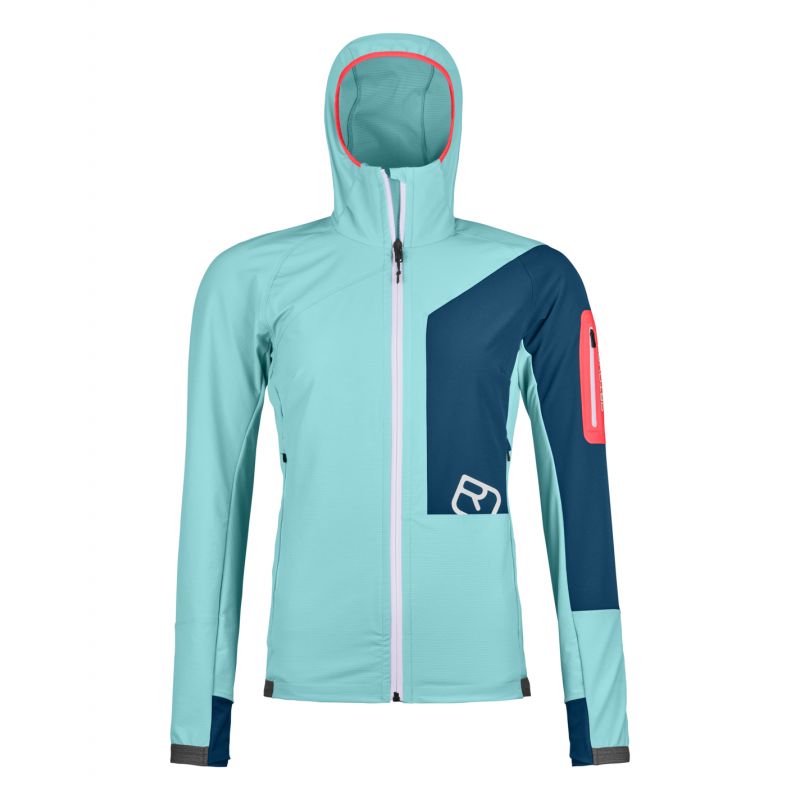 Softshell-jakke Ortovox BERRINO HOODED JACKET W (ice waterfall)